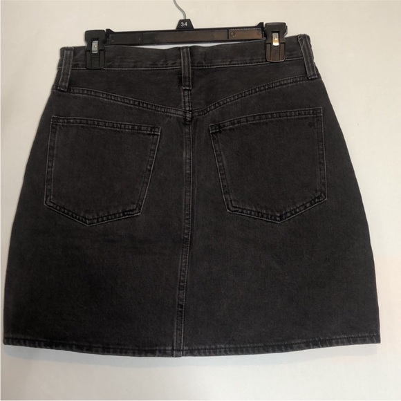 ✨so 90s ✨Madewell A-Line Denim High-Waist Black Mini Skirt Size 28 🖤 - Picture 1 of 7
